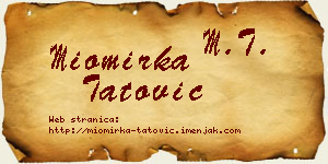 Miomirka Tatović vizit kartica